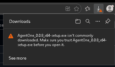 Windows Defender SmartScreen warning