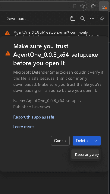 Keep anyway option