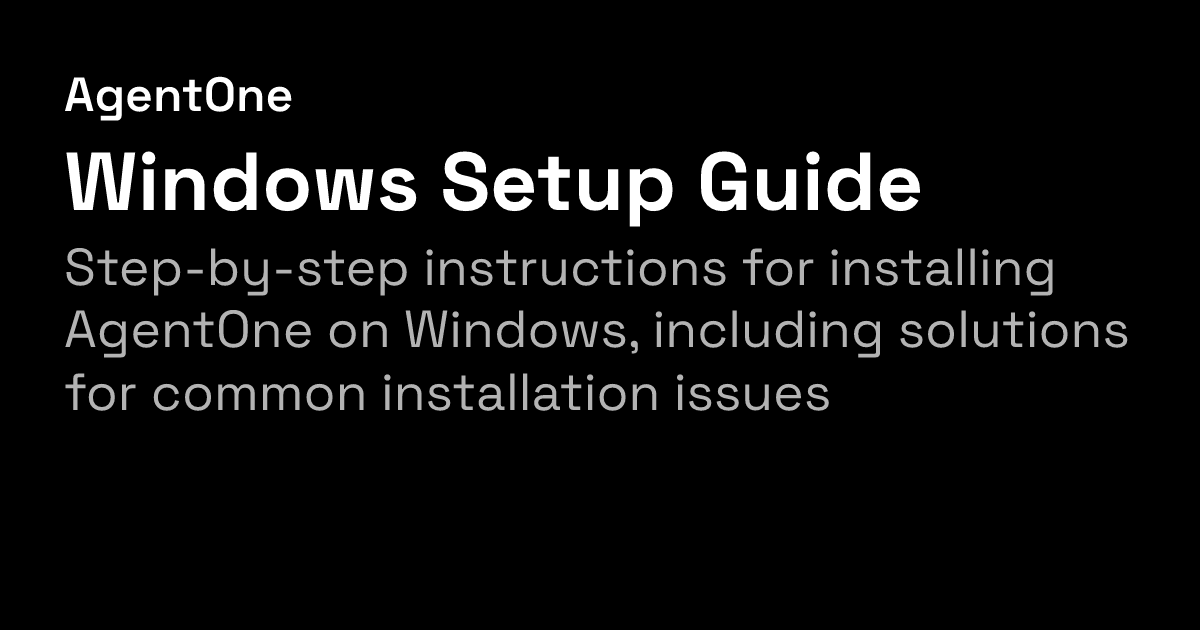 Windows Setup Guide